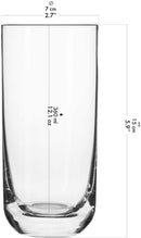 Krosno Long Tall Water Juice Drinking Glasses | Set of 6 | 360 ML | Glamour Collection