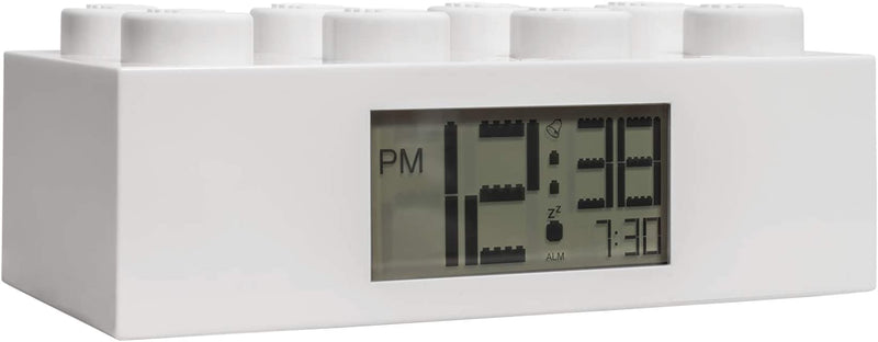 By ClicTime Lego Brick Alarm Clock White