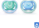 Philips Avent SCF344/22 Ultra Air Dummy 6-18 months, Breathable Orthodontic, BPA free, Double pack, Rabbit/Hedgehog