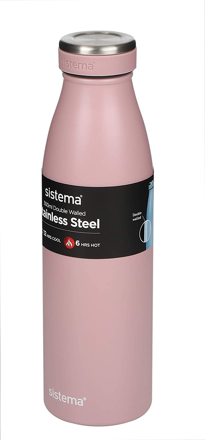 Sistema 500 ml Stainless Steel Bottle Pink