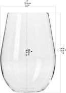 Krosno Stemless Red Wine Glasses | Set of 6 | 580 ML | Harmony Collection | Also can be used as a Water Juice Glass