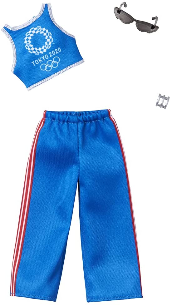 Barbie Clothes: Outfit Inspired by Olympic Games Tokyo 2020 Doll, Tank Top and Athleisure Pants with Sunglasses and Bangle