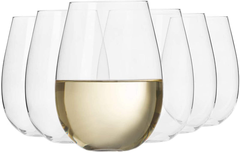 Krosno Stemless Large White Wine Glasses | Set of 6 | 500 ML | Harmony Collection