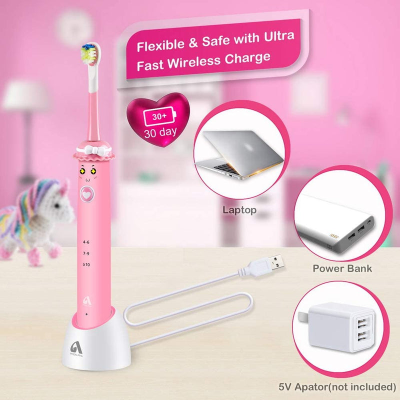 Electric Toothbrush for Kids, Pink