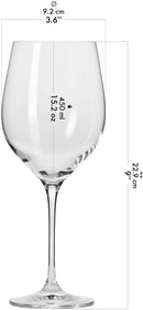 Krosno Red Wine Glasses Gift Set | 1.6L Decanter + 2 x 450 ML Glasses | Harmony Collection | Crystal Glass