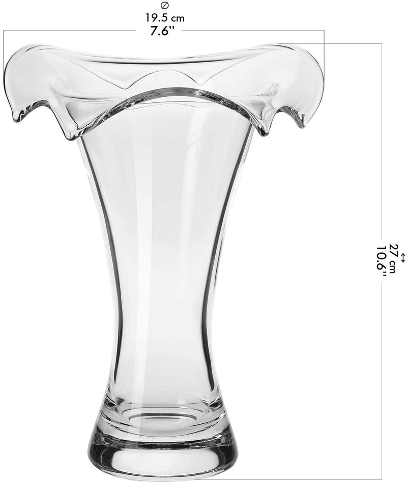Krosno Tall Glass Vase for Flowers | 270 mm High | Wave Collection