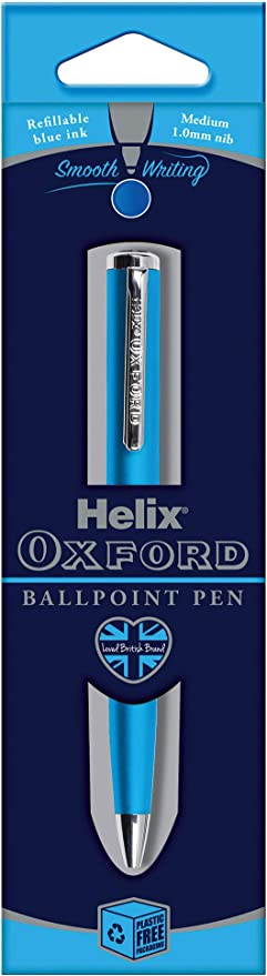 Helix Oxford Premium Light Blue Ballpoint Pen (Blue Ink)