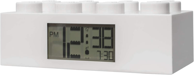 By ClicTime Lego Brick Alarm Clock White