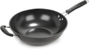 Homiu Wok Traditional 2-Handle Design Non-Stick Big Pan, Bakelite Handle and Carbon Steel Perfect for Stir Fry 30cm
