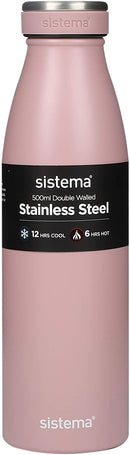 Sistema 500 ml Stainless Steel Bottle Pink