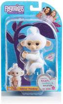 Fingerlings Glitter Monkey - Sugar (White Glitter) - Interactive Baby Pet - By WowWee