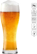 Krosno Tall Beer Pint Glasses | Set of 6 | 500 ML | Chill Collection