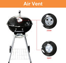 EU-AIRBIN BBQ Grill, 18-inch Portable Charcoal Grill for Outdoor, Charcoal Barbecue Grill with Lid and Chrome-Plated Rack
