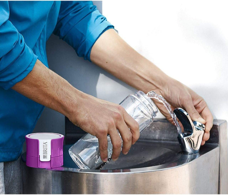 BRITA Fill and Go Vital Water Filter Bottle BPA Free, Purple, 600 ml with, Pack of 4 MicroDiscs