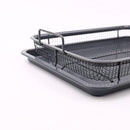 Homiu Rectangle Crisper Tray Set Non-Stick BBQ Oven Mesh Baking Tray Chips Set