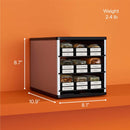YouCopia Classic SpiceStack 18-Bottle Organizer with Universal Black Drawers, Silver