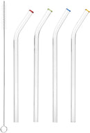 Homiu Bent Glass Straws Premium Healthy Reusable Eco-Friendly