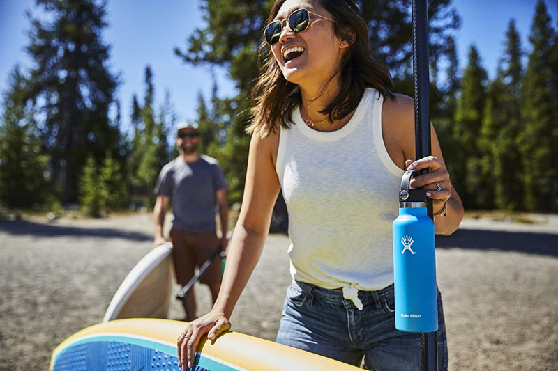 Hydro Flask Water Bottle 621 ml (21 oz), Stainless Steel & Vacuum Insulated, Standard Mouth with Leak Proof Flex Cap, Sunflower