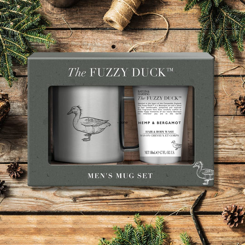 Baylis & Harding The Fuzzy Duck Men's Hemp & Bergamot Luxury Mug Gift Set - Vegan Friendly