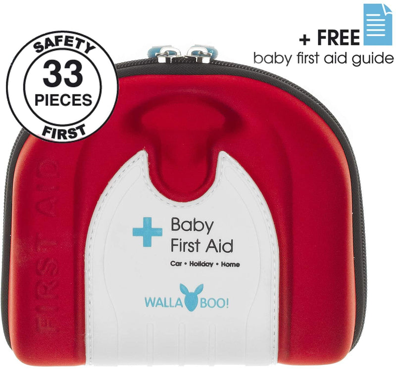 Wallaboo Baby First Aid Kit for Newborns - Red 33 Pcs (Expiry Date 10/2021)
