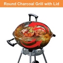 EU-AIRBIN BBQ Grill, 18-inch Portable Charcoal Grill for Outdoor, Charcoal Barbecue Grill with Lid and Chrome-Plated Rack