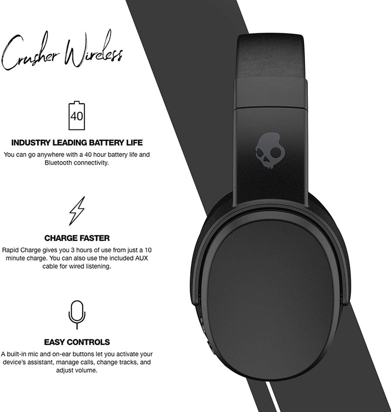 Skullcandy Crusher Wireless over-Ear Headphones, Black