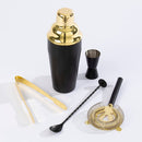 Homiu Black Gold Cocktail Making Kit Boston Shaker Stainless Mixer 5 Pack Gift