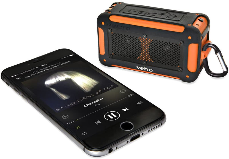 Veho 360 Vecto Mini Wireless Bluetooth Rugged Water Resistant Stereo Speaker(ORANGE)