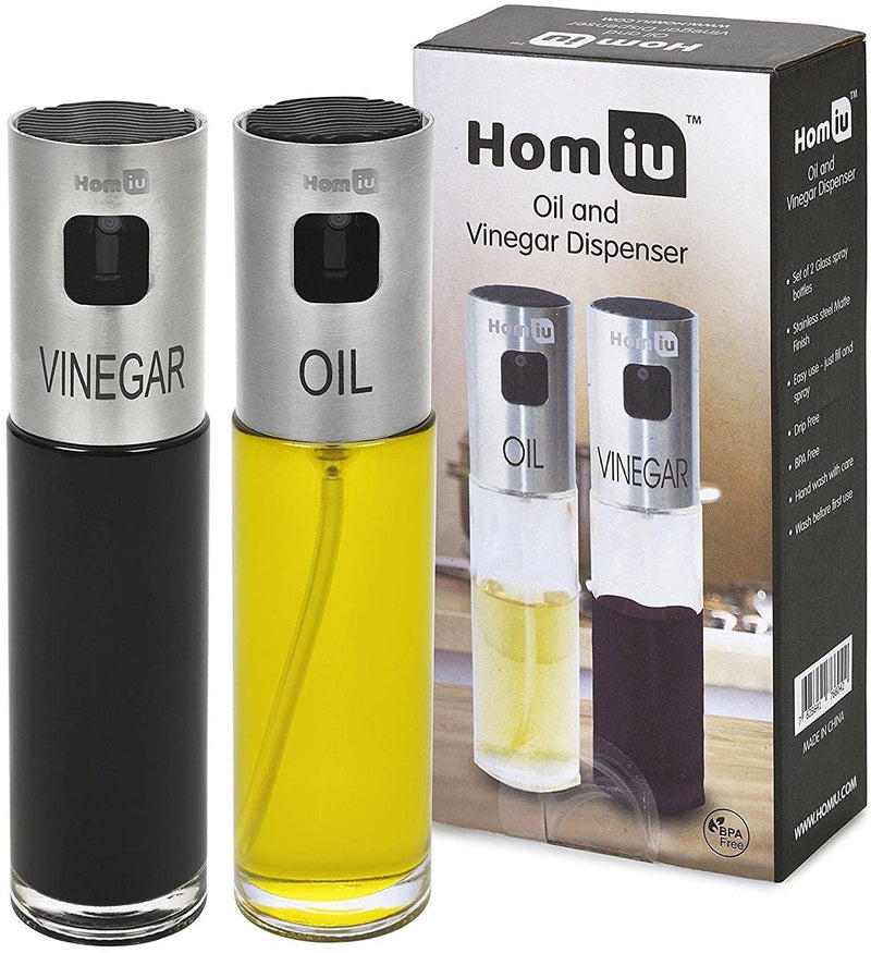 Homiu Oil and Vinegar Dispenser Trigger Bottle Stainless Steel Sprayer for Barbecue Cooking and Salad Seasoning (2)