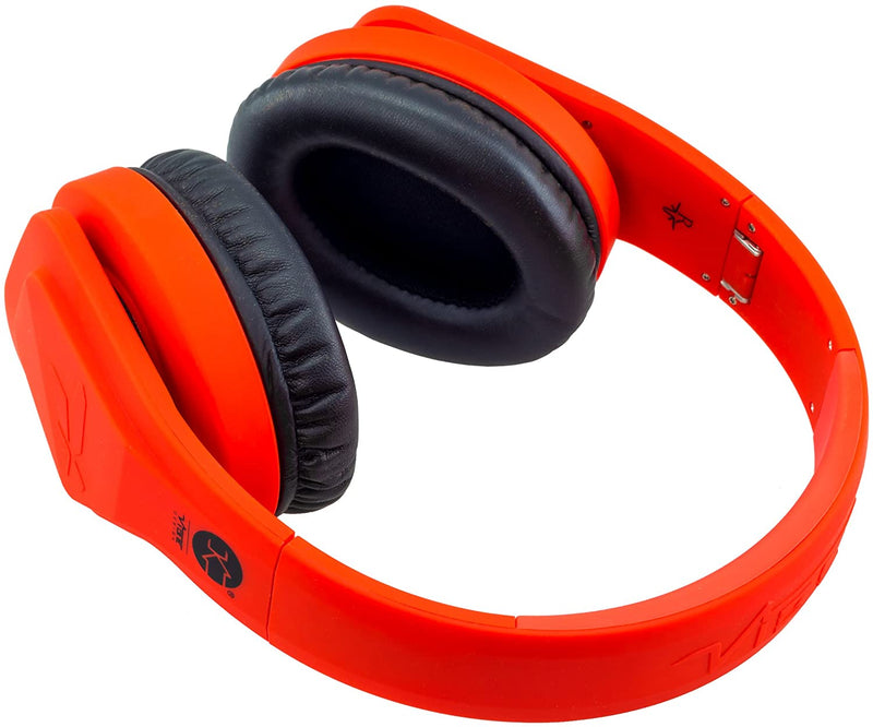 Vibe FLI Over-Ear Foldable Headphones with In-Line Microphone Red