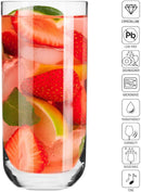 Krosno Long Tall Water Juice Drinking Glasses | Set of 6 | 360 ML | Glamour Collection