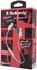 Skullcandy XTFree Bluetooth Wireless Sport Earbuds, sweat resistant, 6 Hour Battery, OnBoard Mic/Remote, White With Swirl wingtip