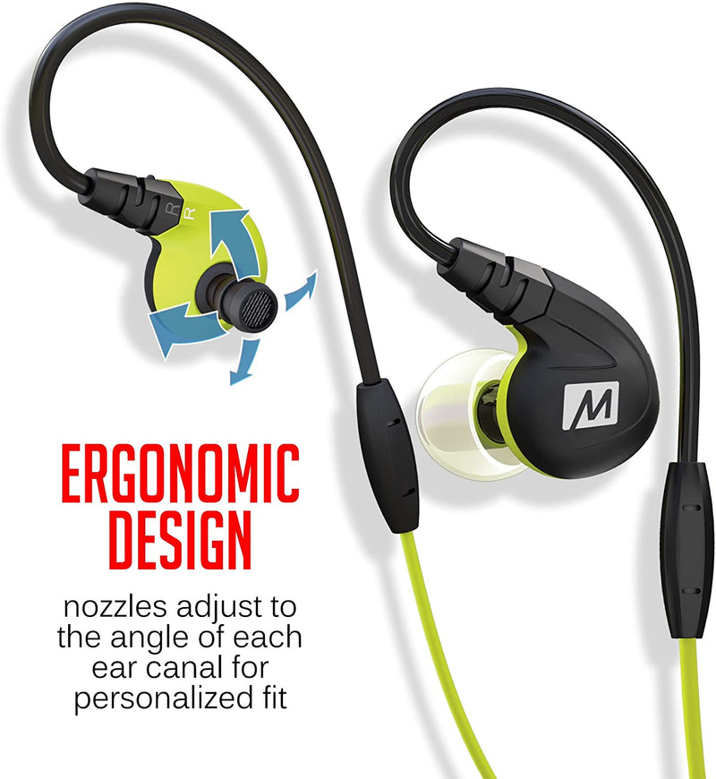 MEE AUDIO M7P SPORTS IN-EAR HEADPHONES WITH MIC,REMOTE,UNIVERSAL VOLUME CONTROL