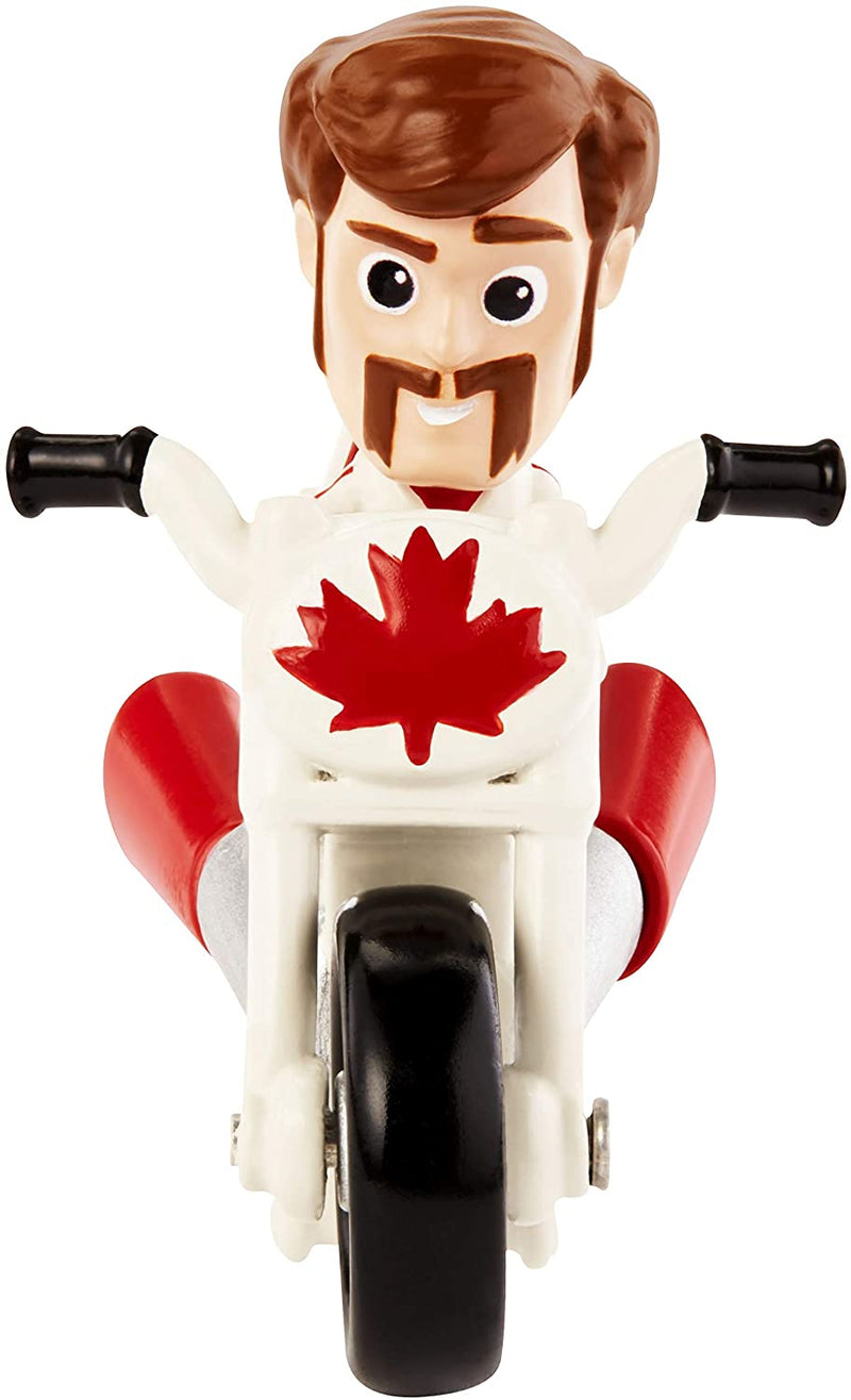 Disney Pixar Toy Story 4 Duke Caboom Mini Figure with Stunt Bike Vehicle, Compact for Home and On-the-Go Play