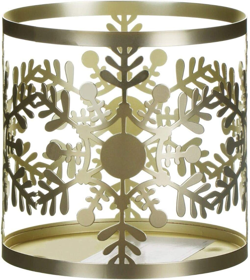 Yankee Candle Snowflake Frost Candle Holder, Metal, Gold, 11 cm
