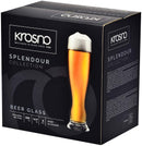 Krosno Wheat Pint Beer Glasses | Set of 6 | 500 ML | Splendour Collection