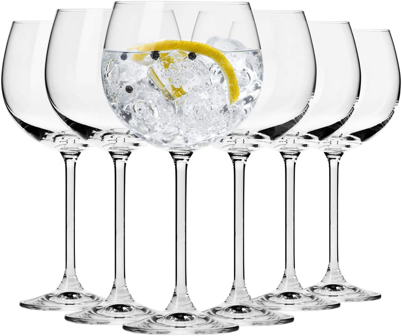 Krosno Cocktail Gin Tonic Balloon Water Glasses | Set of 6 Pieces | 480 ml