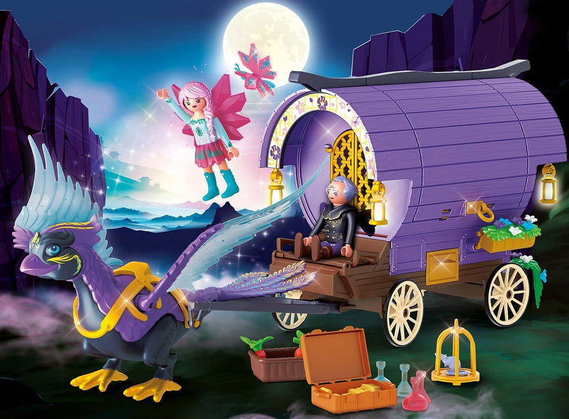 Playmobil 71031 Adventures of Ayuma, Fairy Carriage with Phoenix, Includes Fairy Figures with Movable Wings, Magical Fairy Toys for 7+ Year Olds