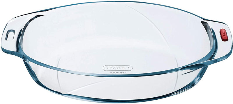 Pyrex Irresistible Glass Oval Roaster Pie Serving Dish High Heat Resistance - L32 x W19 x H6cm, 1.8L
