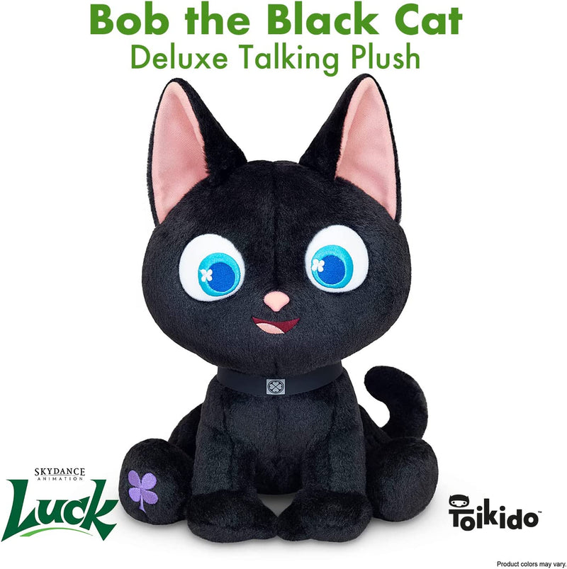 Luck Talking Plush Bob The Black Cat Kids Stuffed Toy 25+ Phrases
