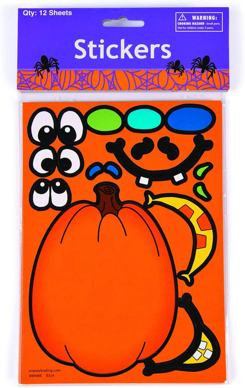 Make A Pumpkin Stickers (1 Dozen) - Bulk
