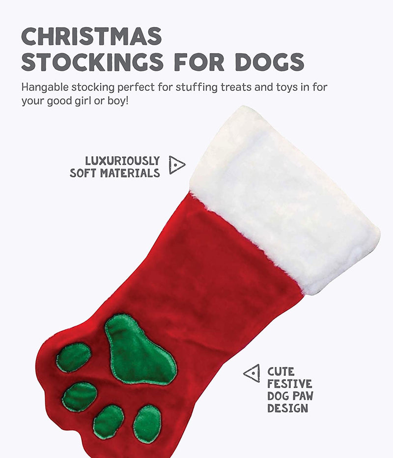 Outward Hound Kyjen Christmas Paw Dog Stocking Holiday and Christmas Accessories For Dogs, Large