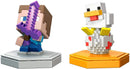 MINECRAFT EARTH BOOST MINIS ATTACKING STEVE & SPAWNING CHICKEN Figures