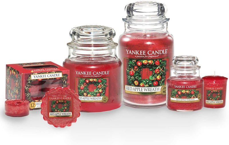 Yankee Candle Scented Candle | Red Apple Wreath | Medium Jar Candle