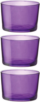 Bormioli Rocco Bodega Mini Purple Tumbler Tumbler, 12 Ounce, Set of 3