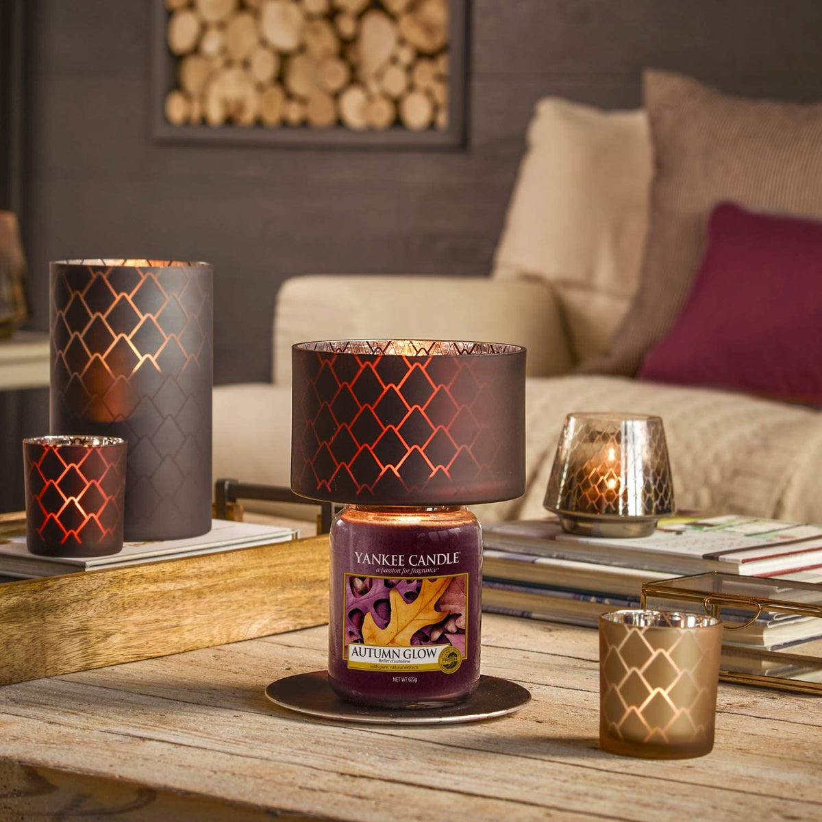 Yankee Candle Scented Candle Autumn Glow Large Jar Candle Home Light S