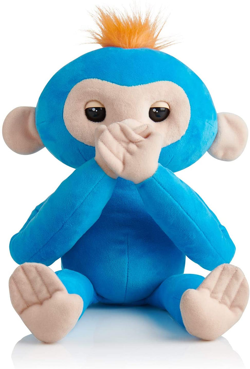 Fingerlings HUGS - BORIS (Blue)- Friendly Interactive Plush Monkey Toy - by WowWee