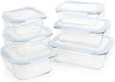 Homiu Kitchen Glass Food Storage Containers with Lids (6 Container Pack)