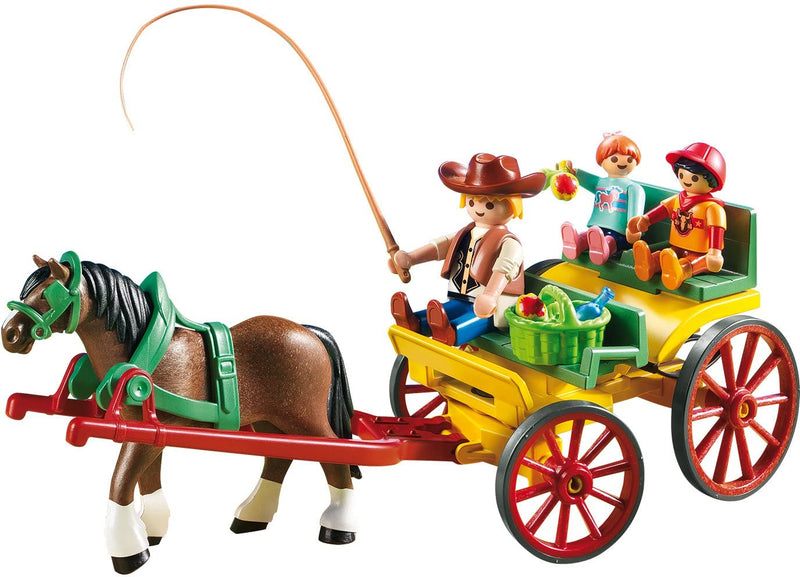 Playmobil Country 6932 Horse Drawn Wagon with Children and Driver, for Ages 5+