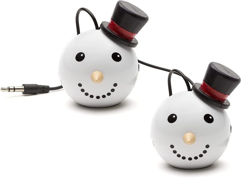 KitSound Snowman Mini Buddy and Portable Rechargeable Wired Speaker 3.5m USB C